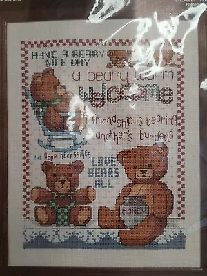 Janlynn  A Beary Warm Welcome  Counted Cross Stitch Kit 11  X 14  - #78-4 NEW • £6.49