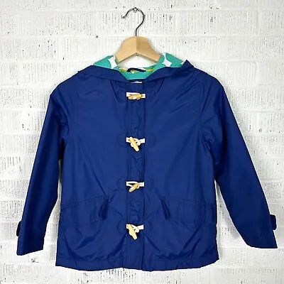 Mini Boden Girls Blue Hooded Lined Lightweight Duffle Jacket Size 7-8 Y • $17.49