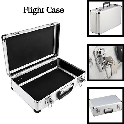 Large Hard Aluminium Flight Case Foam Lockable Tool Camera Gun Storage Box UK • £21.39