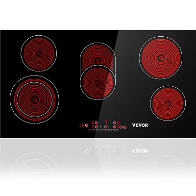 $239.99 • Buy VEVOR 36in Electric Cooktop 5 Burner Ceramic Glass Stove Top Touch Control