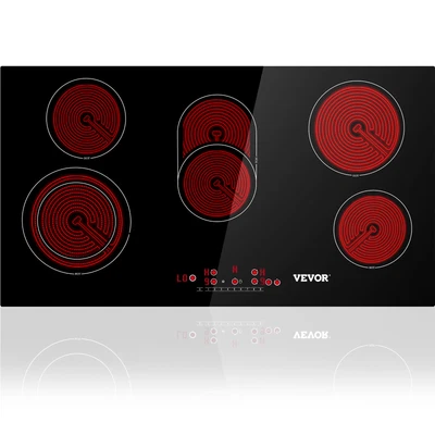 $239.99 • Buy VEVOR 36in Electric Cooktop 5 Burner Ceramic Glass Stove Top Touch Control