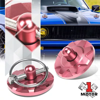 Aluminum Pink Security Mount Hood Pin Car Racing Appearance Bonnet Lock Latch • $13.89