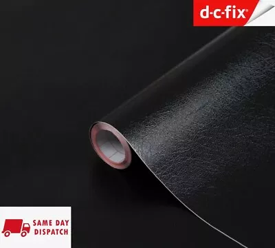 D C Fix Black Leather Self Adhesive Vinyl Wrap Film 45cm Wide 200-1923 • £2.07