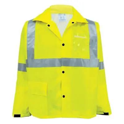Class 3 High Visibility Reflective Waterproof Safety HiVis ROAD WORK RAIN JACKET • $19.95