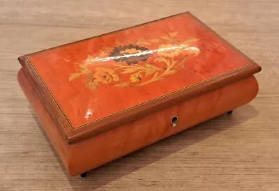 £24.99 • Buy Wooden Varnished Floral Musical Jewellery Box Playing Blue Danube Waltz