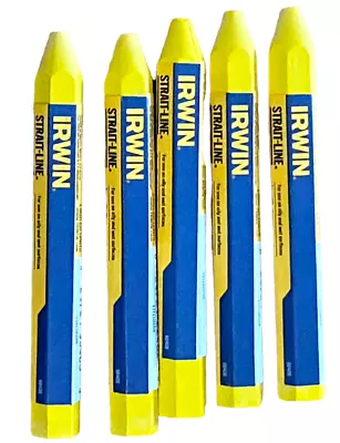 5 Irwin Strait-Line Marker Lumber Crayons (66406) - Yellow • $8.79