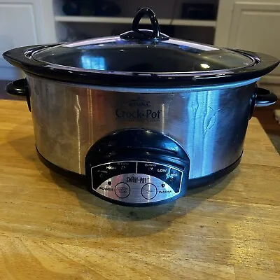 Rival Crock-Pot 6-Quart Slow Cooker Smart Pot Stainless Steel Model 38601 • $25