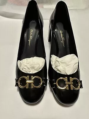 Salvatore Ferragamo Size 8 1/2 C BNWT RRP $1189.00 Leather Pumps Made Italy • $599