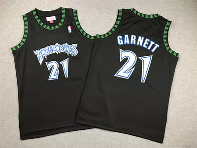 🔥 Men's Minnesota  Kevin Garnett Black Basketball Vintage Throwback Jersey • $37.99