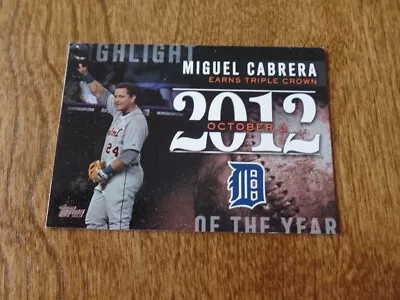 2015 Miguel Cabrera Topps Highlight Of The Year (2012 Triple Crown) #h-30 • $1.50