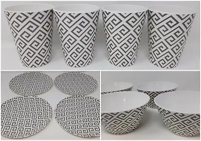 Melamine Plate Bowl Tumbler Camping Home Dining Various Sizes Geometric Design • £28.69