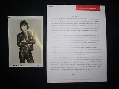 Cozy Powell: Over The Top Promotional  7 X 5  Photo & Press Release 1981 • £9.49
