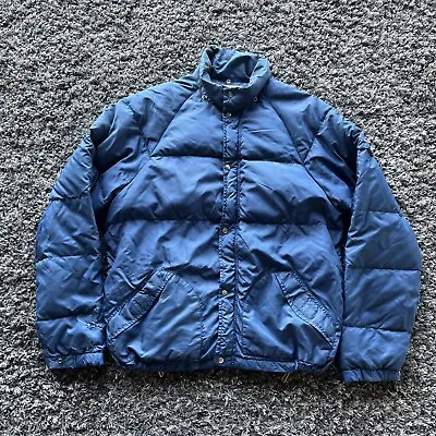 Vintage Sierra Designs Quilted Puffer Down Jacket Made In USA Size M Distressed • $65