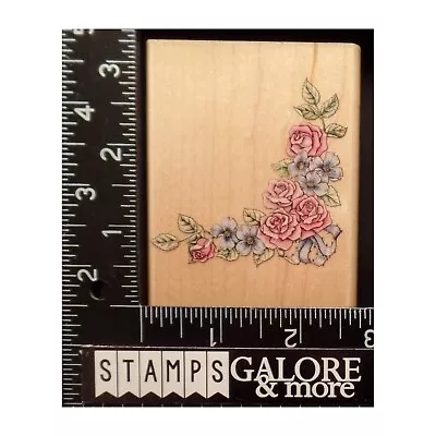 Rubber Stampede Rubber Stamps A802f Romantic Rose Corner Bow Flowers #1173 • $5.99