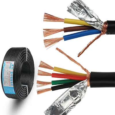 Flexible Wire Pure Copper 2-12-Core 0.3-2.5mm Shield Signal Electrical PVC Cable • $10.25