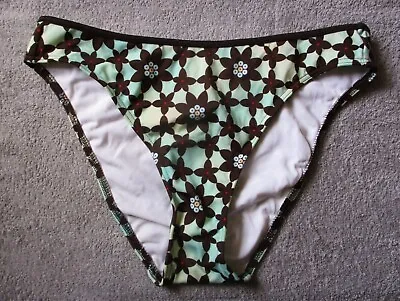 Freya Mint/brown Floral Print Bikini Swim Bottom Size Uk Xl Bnwot • £14.99