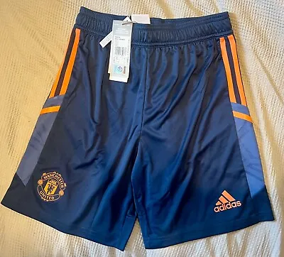 Manchester United Training Shorts - Navy - Kids BNWT Age 13-14  Adidas  • £15