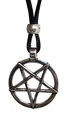 £4.95 • Buy Inverted Pentagram Pentacle Pendant LaVey Baphomet Satanism Cord Beaded Necklace