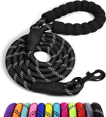 Rope Dog Leash 6 FT With Comfortable Padded Handle Highly Reflective Threads Do • $12.98