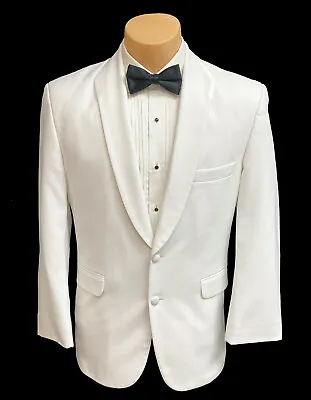 Men's Seven Unlimited White Tuxedo Jacket With Shawl Lapels Groom Mason Prom 37L • $29.99