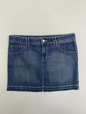 Mossimo Supply Co. Mini Denim Skirt SZ XL Womens Blue Dark Wash Front Zipper • $15.60