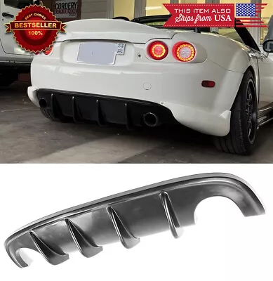 Black Urethane Bumper Lip Spoiler Shark Diffuser Fins Fit 09-15 Miata MX-5 MX5 • $79.99