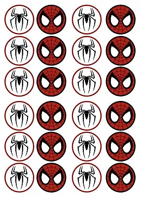 24 X Edible Wafer Paper Cupcake Toppers Spider-Man • £3