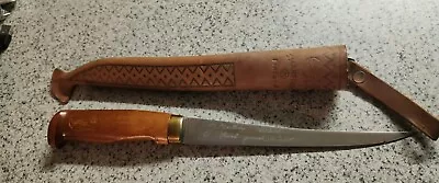 J. Marttiini Fish Fillet Knife Blade With Leather Sheath Made In Finland • $11