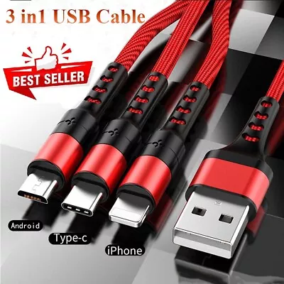 Lines One Drag Three Charging Cable Fast Charger Wire 3 In1 USB Cable • $10.97