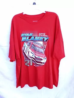 Nascar Ryan Blaney Ford Motorcraft 21 Wood Brothers Racing T-Shirt  3XL  Red  • $10.99