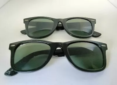 Ray Ban Wayfarer Sunglasses 2 Pair Black L2008 & RB2140 *For Parts/Repair • $9.95