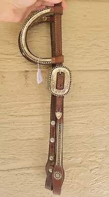 Circle Y Show Headstall - Two Ear. Gorgeous Silver Pattern • $135