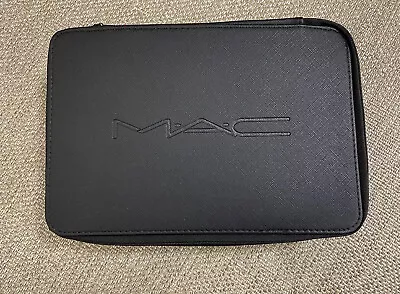 Bn   M.a.c   Large Black Faux Saffiano Leather Vanity Case / Make Up Bag ! • £26.99