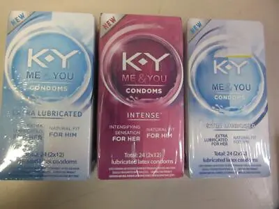 Lot Of KY Me & You Condoms Intense And K Y Extra Lubricated (72 Total) • $24.99