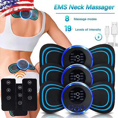 3X Portable Mini Electric Neck Back Massager Cervical Massage Remote Control US • $11.45