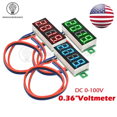 0.36  Digital 4-Digit Voltmeter LED 0-100V Voltage Tester Panel Meter 3-Wire • $6.99