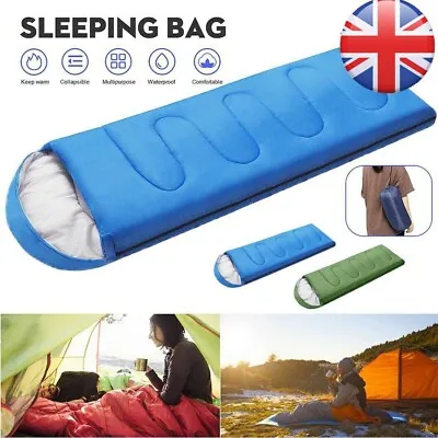 £21.84 • Buy 4 Season Sleeping Bag Waterproof Camping Hiking Bags Envelope Single Zip Case Uk
