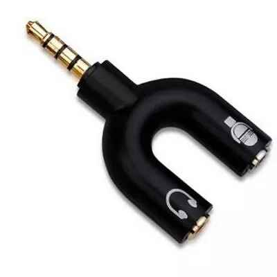 3.5mm Stereo Splitter Audio To Mic Headset Jack Plug Y Adapter • £3.45