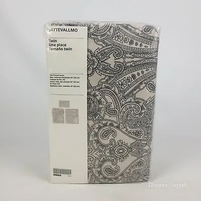 IKEA JATTEVALLMO JÄTTEVALLMO Sheet Set Paisley Beige/Dark Gray Twin 005.015.06 • $32.54