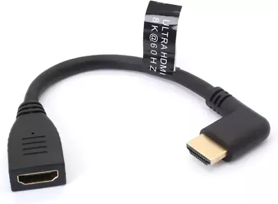 8K HDMI Extension Cable Short HDMI 2.1 Male To Female 90 Degree Angle HDMI Cabl • $14.95