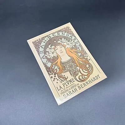 Sarah Bernhardt Alphonse Mucha Vintage Postcard USA 1986 Art Nouveau La Plume • $13.60
