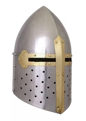 Medieval Crusaders Sugar Loaf Great Helms  Helmet Steel. Reenactment Costume • £82.99