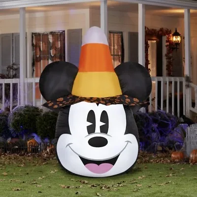 Disney Halloween Mickey Mouse Candy Corn Hat 6 FT Airblown Inflatable NEW • $59.49