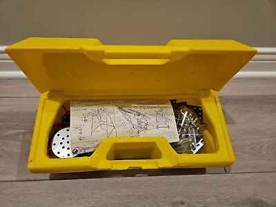 Vintage Gabriel Erector Set Working Motor Yellow Plastic Case With Metal Pieces  • $14