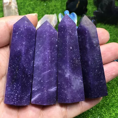 100g Natural Lepidolite Quartz Crystal Obelisk Wand Tower Healing Reiki 1PC • $12.73