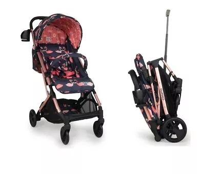 Cosatto Woosh 3 Stroller In Pretty Flamingo With Pull Handle & Raincover 0-25kg • £169.95