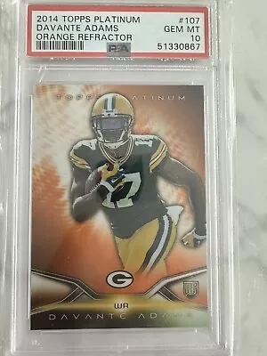 2014 Topps Platinum Orange Refractor Davante Adams Rookie RC# 107 PSA 10 Rookie • $9.67