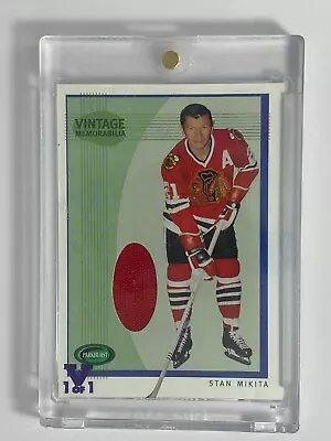 2002-03 ITG Parkhurst 1/1 Stan Mikita GAME USED JERSEY One Of One Blackhawks • $30