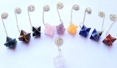 Merkaba Star Pendulum Crystal Healing Reiki Feng Shui Dowser Gemstone Gift Power • £10.81