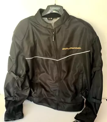 Honda Goldwing Black Motorcycle Jacket Size XL  With Padded Elbows • $74.99